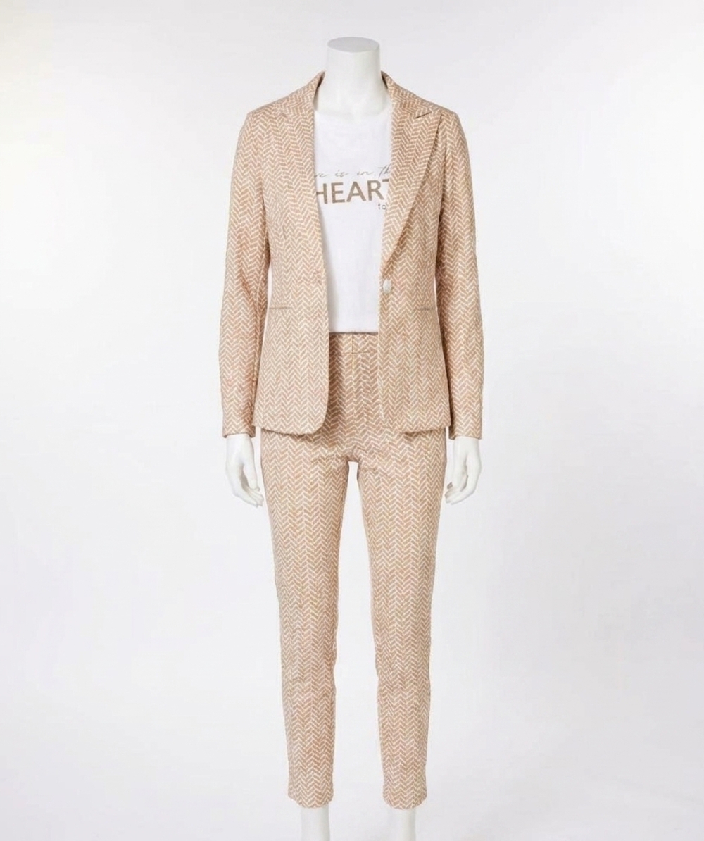 NEW ESQUALO sienna stretch block blazer in sand